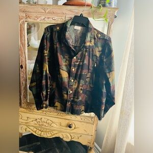 Girl Soul Womens 3X Camouflage Top Shacket Lightweight Button Front